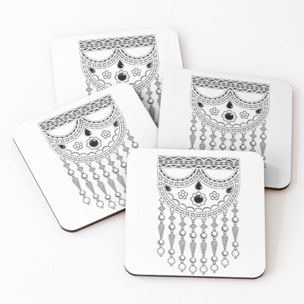 Item preview, Traditional Gulf Jewelry Line Art designed and sold by nuskhah UAE.