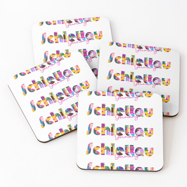 Item preview, Schlettau, Germany, Vibrant Abstract City Typography Art designed and sold by Wanderful-roads.