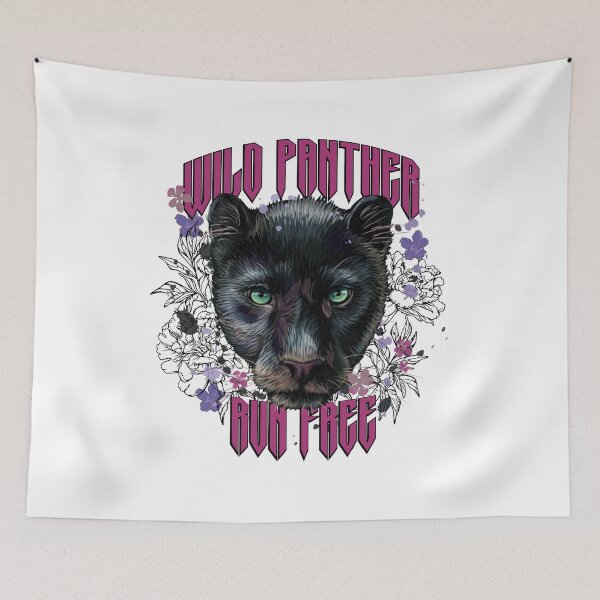 Item preview, Wild Panther Run Free Floral Black Panther Gothic T-Shirt designed and sold by Atique Creations.