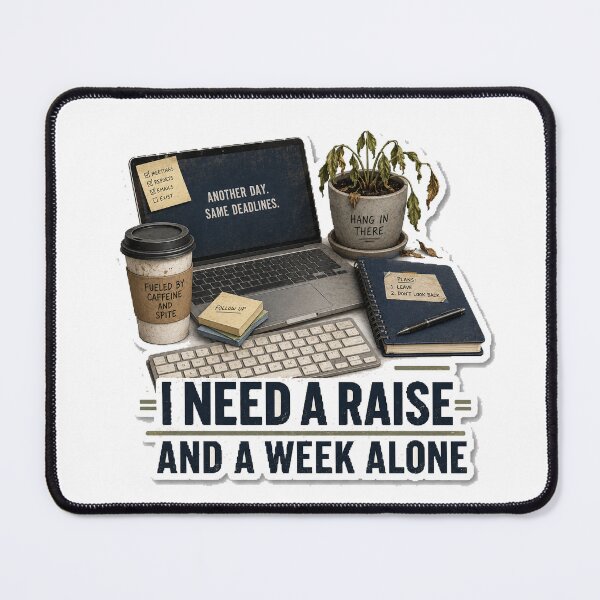 Item preview, I Need a Raise and a Week Alone designed and sold by InkWanderStudio.