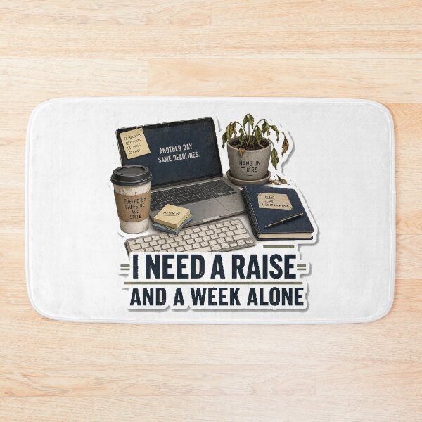 Item preview, I Need a Raise and a Week Alone designed and sold by InkWanderStudio.