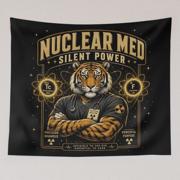 Item preview, Manta retro con diseño de tigre para tecnólogos en medicina nuclear – Regalo ideal para técnicos en medicina nuclear durante la Semana de Agradecimiento a la Salud. designed and sold by ClinicalHubs.