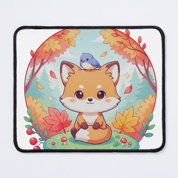 Item preview, Cute Forest Fox and Bird Autumn Illustration designed and sold by Gabe1983.