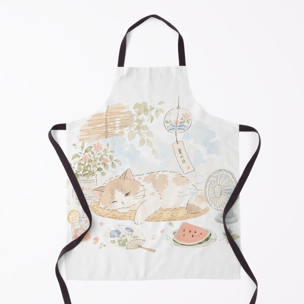 Item preview, Lazy Summer Cat Nap - Cute Watercolor Illustration designed and sold by Tingmade Studio.