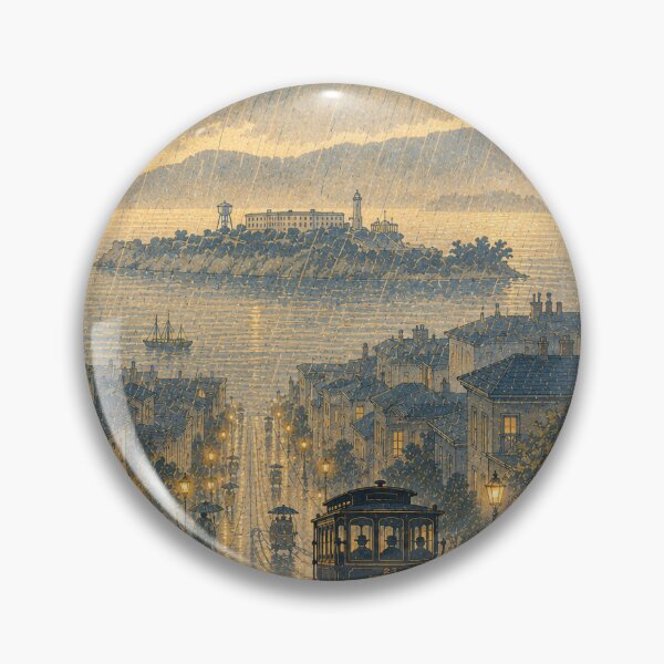 Item preview, Rainy Evening on the Cable Car Line designed and sold by UkiyoCities.