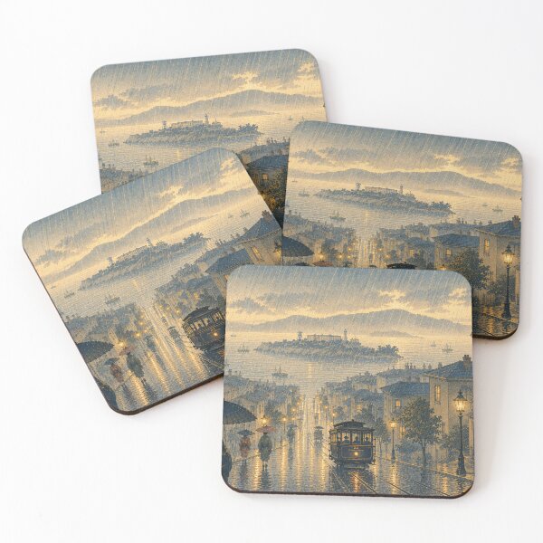 Item preview, Rainy Evening on the Cable Car Line designed and sold by UkiyoCities.