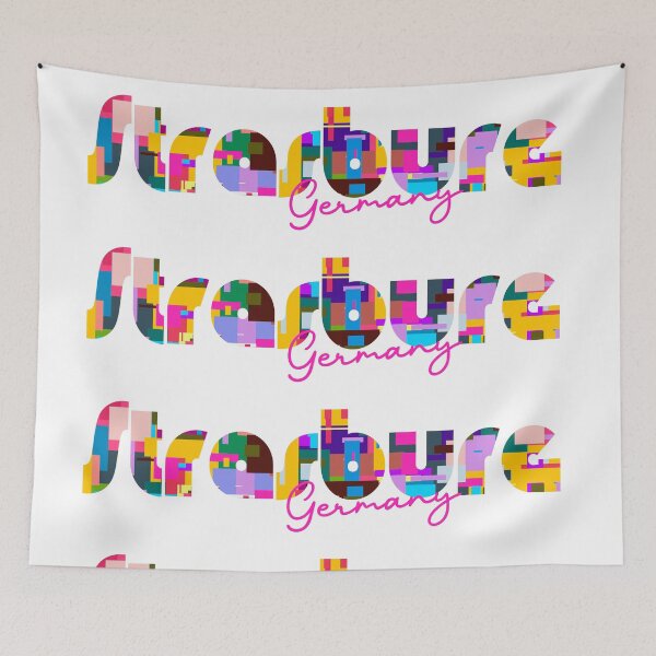 Item preview, Strasburg, Germany, Vibrant Abstract City Typography Art designed and sold by Wanderful-roads.