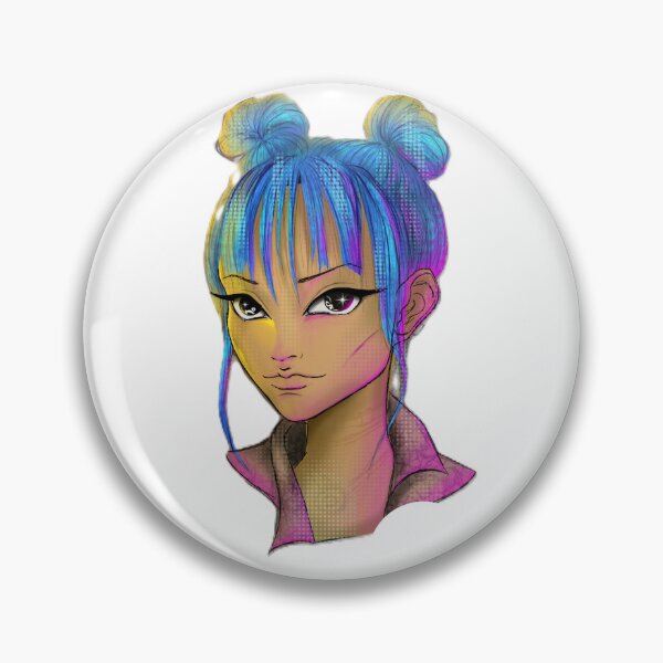 Item preview, Cyberpunk Blue Haired Girl designed and sold by LeverFL.