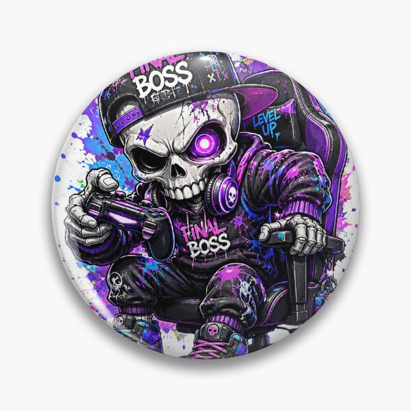 Item preview, Final Boss Skull Gamer Gaming Chair Graffiti Street Art T-Shirt designed and sold by markymaarty.