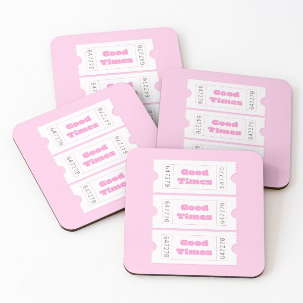 Item preview, Pink Aesthetic "Good Times" Tickets Retro Design, Lucky You Quotes designed and sold by SpringTeaDesigns.