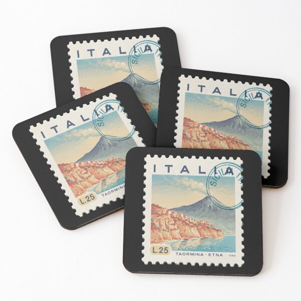 Item preview, Sicily Italy Coastal Postage Stamp Retro Travel Sticker designed and sold by stickercuffs.