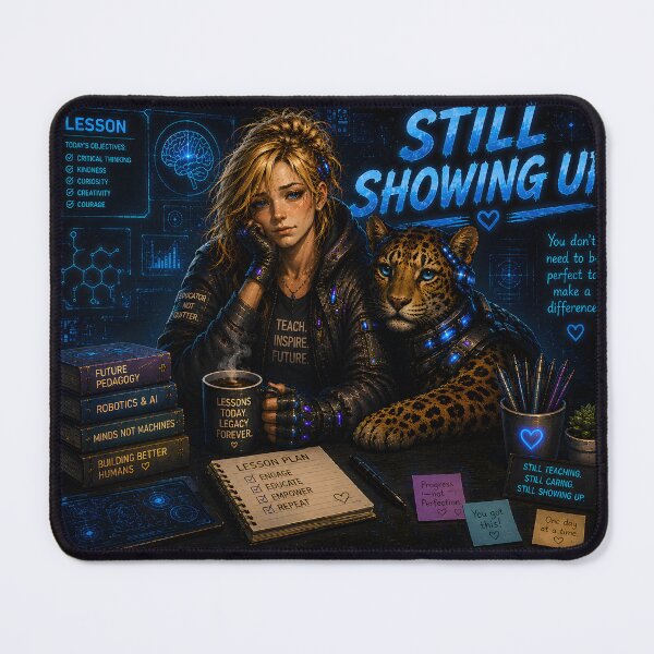 Item preview, Still Showing Up Cyber Teacher Leopard designed and sold by Omni Craft .