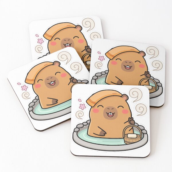 Item preview, Cute Capybara Relaxing in Hot Spring | Kawaii Funny Animal Sticker Design designed and sold by Shadow-Stone.