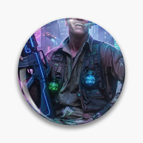 Item preview, Cyber Commando Neon City Cyberpunk designed and sold by PowerArtUa.