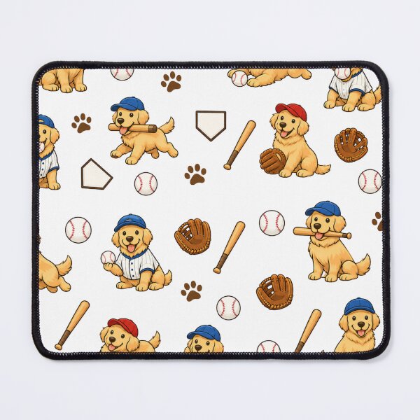 Item preview, Golden Retriever Baseball Pattern | Cute Dog Baseball Fan | Puppy Sports Seamless Print designed and sold by ParfaitPrints.