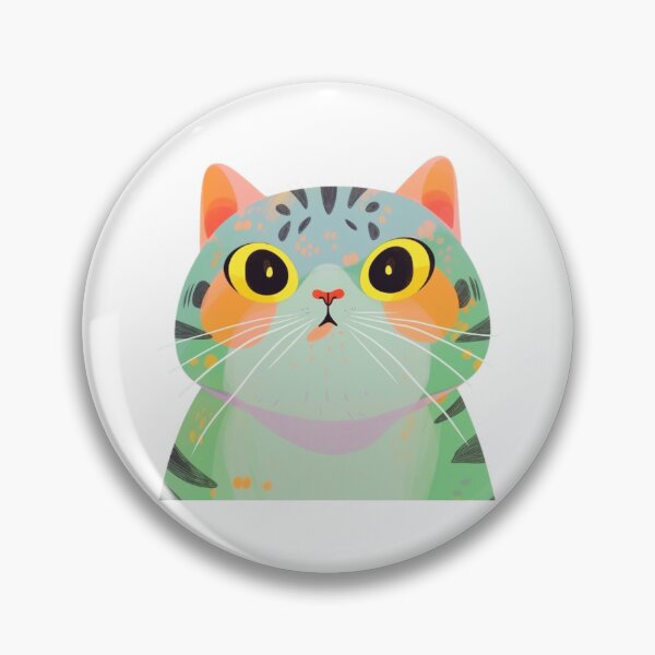 Item preview, Funny Wide Eyed Cat Colorful Tabby Close Up designed and sold by CraftmintCA.