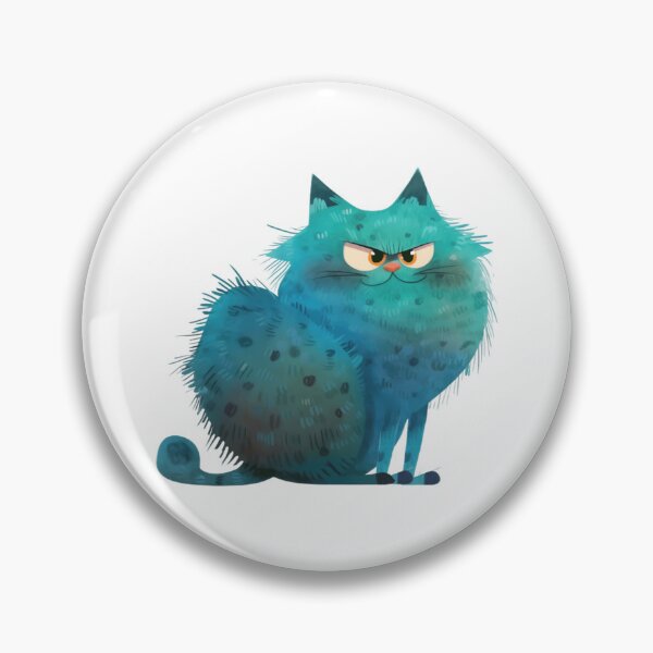 Item preview, Grumpy Fat Blue Cat Funny Cartoon Art designed and sold by CraftmintCA.