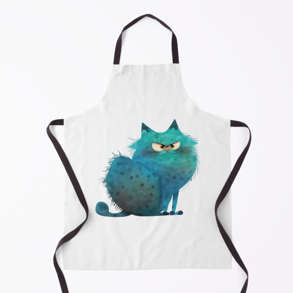 Item preview, Grumpy Fat Blue Cat Funny Cartoon Art designed and sold by CraftmintCA.