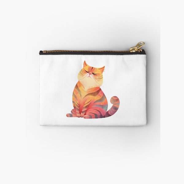 Item preview, Fluffy Rainbow Fat Cat Sleeping Watercolor Art designed and sold by CraftmintCA.