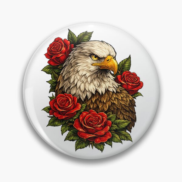 Item preview, Eagle with Roses designed and sold by Giddy Bear Gifts.