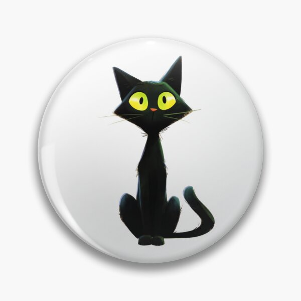 Item preview, Minimalist Black Cat Big Yellow Eyes Art designed and sold by CraftmintCA.