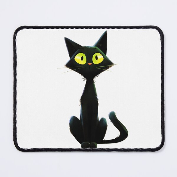 Item preview, Minimalist Black Cat Big Yellow Eyes Art designed and sold by CraftmintCA.