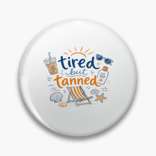 Item preview, Tired but Tanned Summer Aesthetic | Beach Vibes, Iced Coffee, SPF, Sunglasses & Coastal Relaxation designed and sold by Bright Nest Studio.