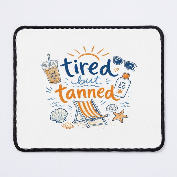 Item preview, Tired but Tanned Summer Aesthetic | Beach Vibes, Iced Coffee, SPF, Sunglasses & Coastal Relaxation designed and sold by Bright Nest Studio.