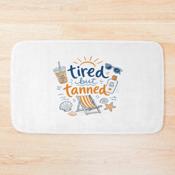 Item preview, Tired but Tanned Summer Aesthetic | Beach Vibes, Iced Coffee, SPF, Sunglasses & Coastal Relaxation designed and sold by Bright Nest Studio.