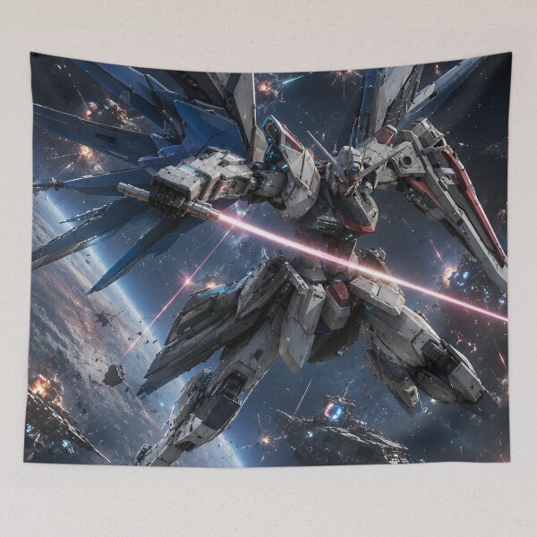 Item preview, Strike Freedom | Cosmic Winged Mecha Warrior – Futuristic Space Battle Robot Anime Art designed and sold by Dyan4.