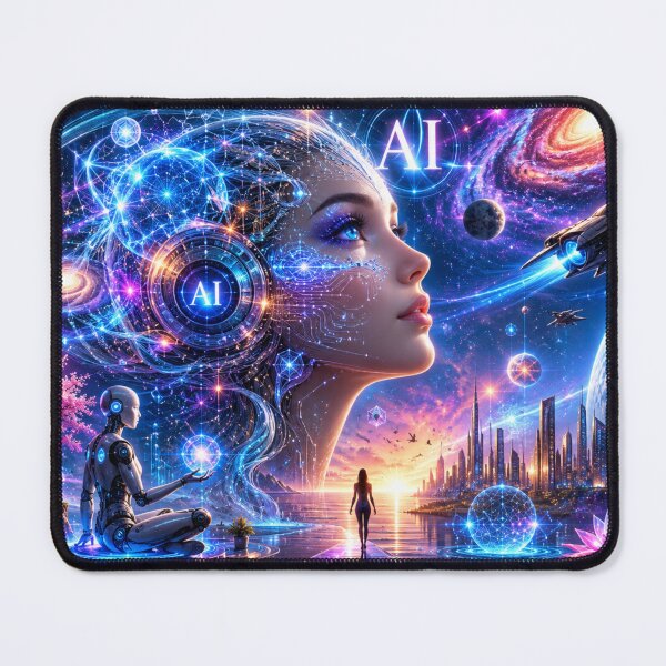 Item preview, Futuristic Cyberpunk Girl in Deep Space designed and sold by bbbpetr100.