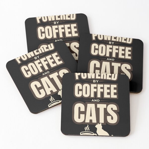 Item preview, Powered By Coffee And Cats Funny Cat Lover Coffee Lover T-Shirt designed and sold by Uvclick.