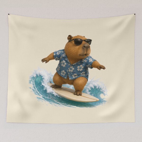Item preview, Capybara Surfing Shirt, Cool Capybara in Sunglasses, Beach Vibes Tee, Summer Vacation Shirt, Funny Animal Surfer Graphic designed and sold by ParfaitPrints.