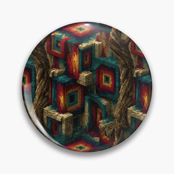 Item preview, Red and Blue Geometric Cube Maze Pattern designed and sold by Piotrek0001.