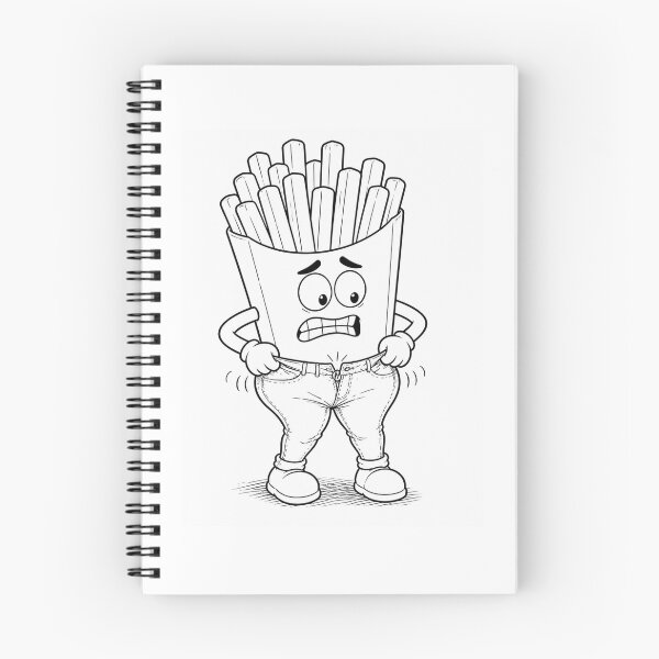 Item preview, French Fries vs Skinny Jeans Funny Weight Gain Cartoon Relatable Food Humor designed and sold by ComedyInkFactor.