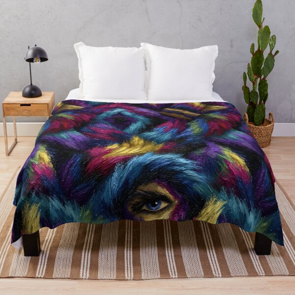 Item preview, Psychedelic Blue and Red Faux Fur Pattern designed and sold by Piotrek0001.