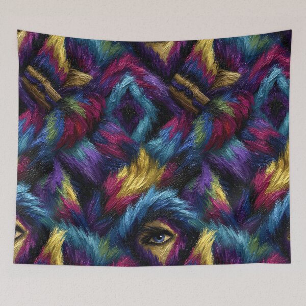 Item preview, Psychedelic Blue and Red Faux Fur Pattern designed and sold by Piotrek0001.