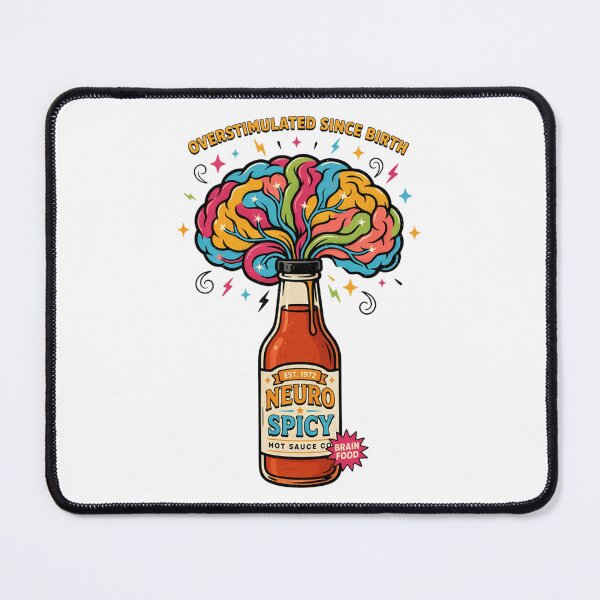 Item preview, Neuro Spicy Hot Sauce – Overstimulated Since Birth Funny Neurodivergent ADHD designed and sold by ArcticFoxStudio.