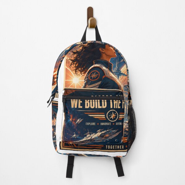 Item preview, We Build the Future – Retro Futurism Space Colony designed and sold by Fleetwood1994.