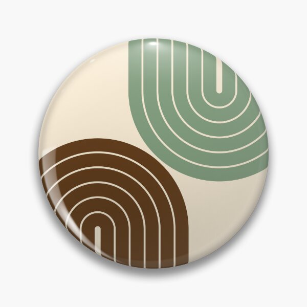 Item preview, Mid Century Modern Geometric Arches - Minimalist Terracotta and Sage Green Throw Pillow designed and sold by nineFlorals.