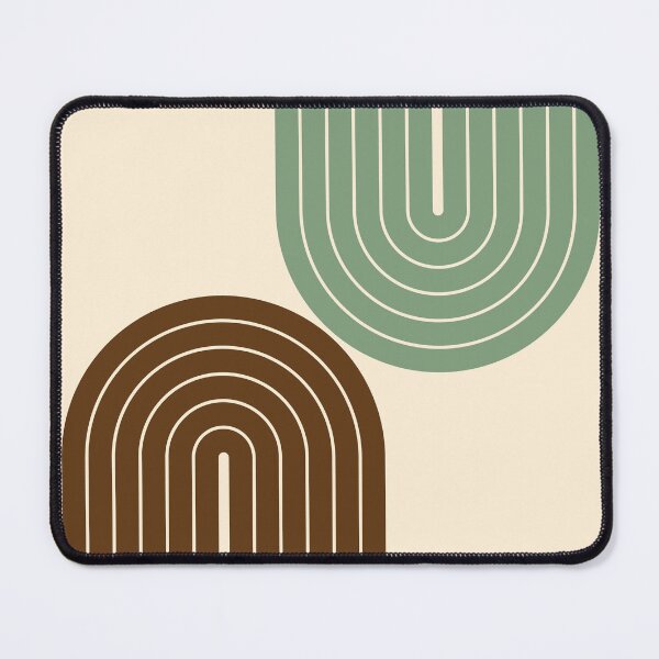 Item preview, Mid Century Modern Geometric Arches - Minimalist Terracotta and Sage Green Throw Pillow designed and sold by nineFlorals.