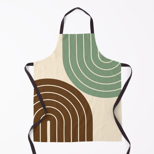 Item preview, Mid Century Modern Geometric Arches - Minimalist Terracotta and Sage Green Throw Pillow designed and sold by nineFlorals.