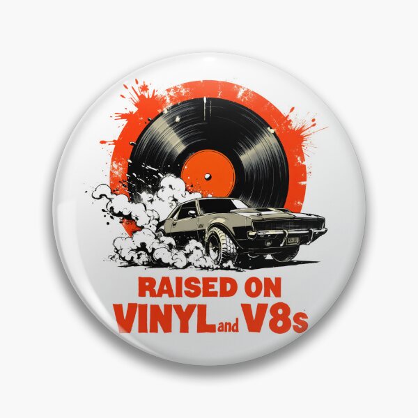 Item preview, Raised On Vinyl And V8s Burnout Muscle Car designed and sold by LunaMagicStudio.