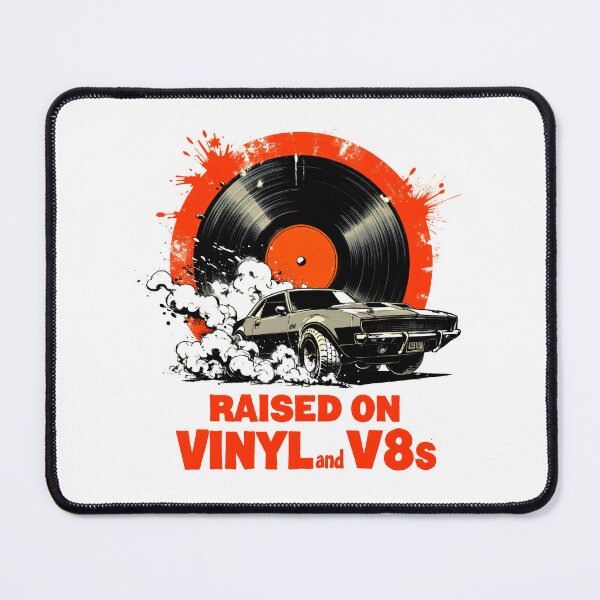 Item preview, Raised On Vinyl And V8s Burnout Muscle Car designed and sold by LunaMagicStudio.