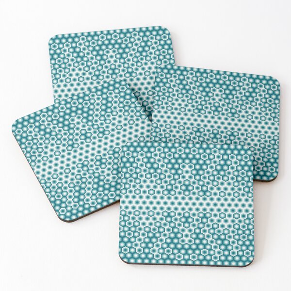 Item preview, Hexa Pulse - Teal & White Sci-Fi Matrix designed and sold by Dibujo Divertido.