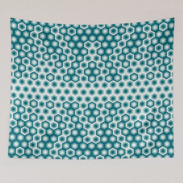 Item preview, Hexa Pulse - Teal & White Sci-Fi Matrix designed and sold by Dibujo Divertido.