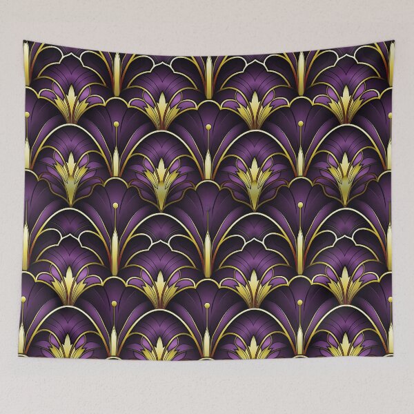 Item preview, Art Deco Purple And Golden Hues Majestic Pattern designed and sold by DEC02.