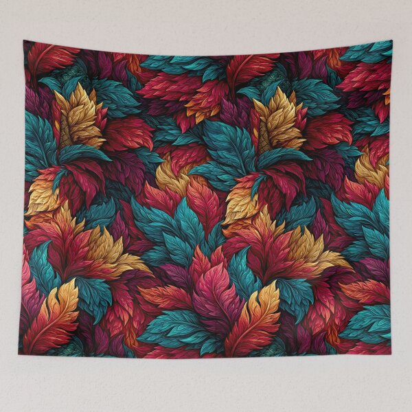 Item preview, Teal Red and Yellow Colorful Feathers designed and sold by Piotrek0001.