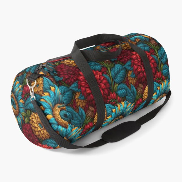 Item preview, Vibrant Red and Teal Floral Dahlia Pattern designed and sold by Piotrek0001.