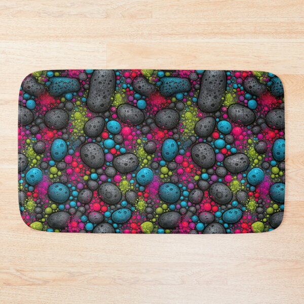 Item preview, Bright Neon Colorful River Pebbles Mosaic designed and sold by Piotrek0001.